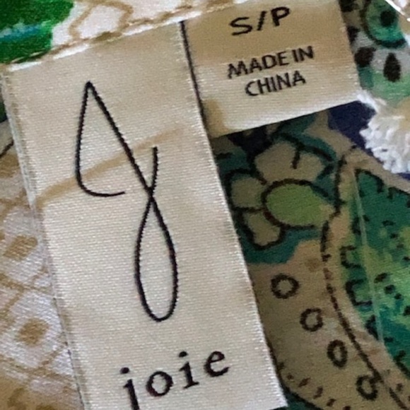 Women's Joie Paisley Blouse / Top S/P (Small) - Picture 6 of 16